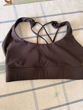 Adanola Strappy Back Sports Bra - Chocolate Brown